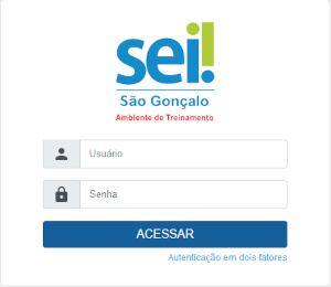 Tela login SEI